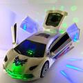 YIJUN - 3D Super Car Toy With 360 Degree Rotation & Door Opening - White. 