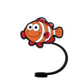 1-12PCS Cartoon Ocean Animal Straw Cover Cap,Silicone Straw Topper Cute Star Jellyfish Shark for 8mm,Dustproof Straw Cap Plug. 