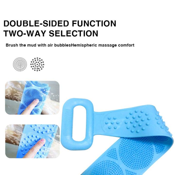 Body%20Wash%20Silicone%20150g%2062%20x%2011cm%20Body%20Scrubber%20Belt%20Double%20Side%20Shower%20Belt%20Silicone%20Bath%20Body%20Brush%20A%20One%20Back%20Cleaning%20Exfoliating%20Body%20Scrubber%20Bath%20Shower%20Towel%20Silicone%20Body%20Wash%20Scrubber%20Belt%20for%20Men%20and%20Women%20-%20Image%208