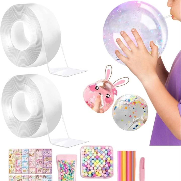 Nano tape Balloons DIY Kit, DIY Magic Double Sided Tape, Double-Sided Nano Tape, Balloons, Acrylic Tape, DIY Party Favors, Fun Toys, Craft Kit Toys, Bubble Water Balloons, Adhesive Tape