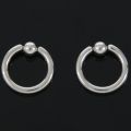 1 pair Stainless Steel Captive Bead Ear Rings Hoop BCR Studs Piercing Jewelry Steel color. 