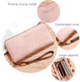 Forever Young Wallet Women Long PU Standard Wallets New Retro Female Smooth Zipper Purse Lady Wrist Bag Card Pockets. 