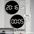 LED Digital Wall Clock with Remote Control, Large Display Calendar Wall Clock, Day/Date/Temperature Alarm Clock for Bedroom, Office, Living Room, Classroom, Gym. 