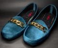 Chain-trim Suede Velvet Loafers, Women's Fashion, Footwear For Women - Slippers for Women. 