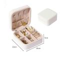 Leather Jewellery Organizer Box with Zipper | Mini Travel Jewellery Boxes Case| Ear Rings & Necklace_Bracelets Holder | Small Jewelry Box Vanity Hanger Stand Velvet|Portable Faux Leather Jewellery Storage Box Organiser for Women Girls. 
