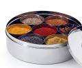 Stainless steel spice box with spoon -Masala box. 