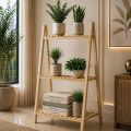 New Wooden Plant Stand 2tire & 3Tier Foldable Flower Pot Display Solid Wood Floor Shelf Rack Two-Three layer Storage Balcony Folding Flower Stand. 