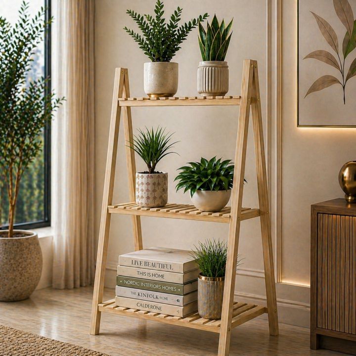New Wooden Plant Stand 2tire & 3Tier Foldable Flower Pot Display Solid Wood Floor Shelf Rack Two-Three layer Storage Balcony Folding Flower Stand