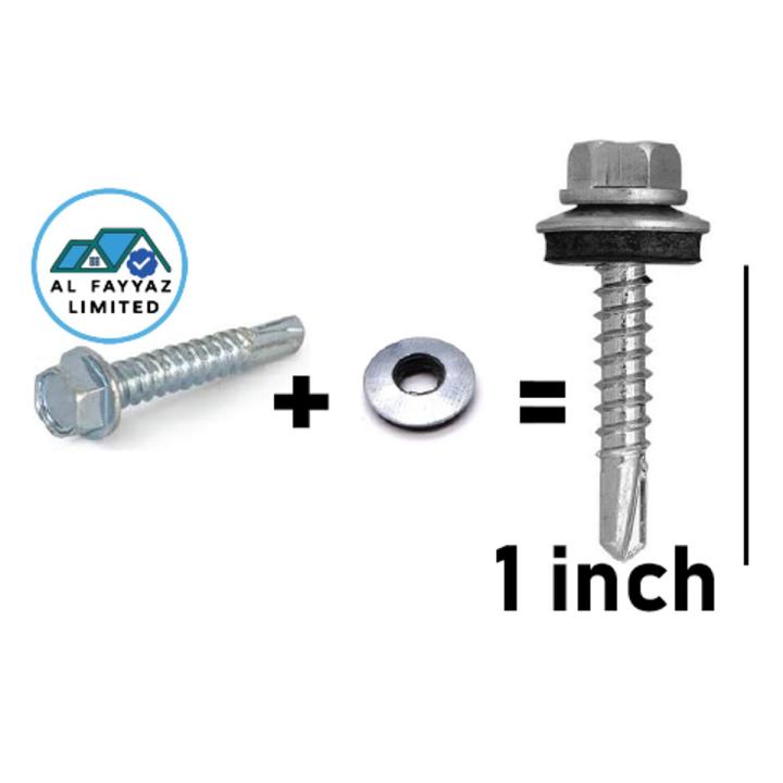 50 Pieces Self Drilling Screw 1 inch with leakage Proof Cap