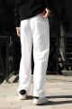 White Relaxed Straight Baggy Loose Bottom Trouser For Men. 