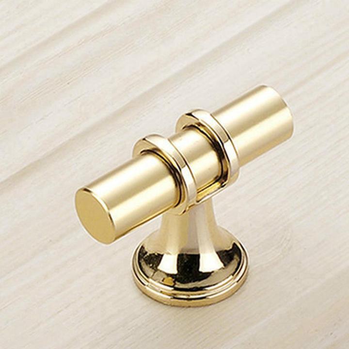 8 Packs Gold Cabinet Knobs Drawer Knobs Euro T Bar Cabinet Handles Modern Knobs for Cabinets and Drawers