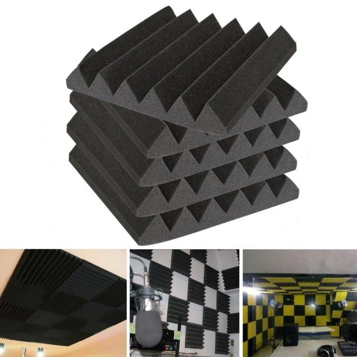 30X30X5CM Studio Acoustic Foam Sound Absorption Treatment Panel Tile Wedge Black