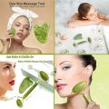 3 in 1 Face Stone Jade Roller Massager with Gua Sha Stone And Ice Roller Set Facial Roller 100% Natural Stone Jade Roller For Skin Eye Neck Body Ice Cube. 