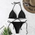 Sexy Women's Swimwear 2PCS Bikini Set with Bra Tie Side G-String Thong Triangle Beach Swimsuit for Summer Bathing Suit for Swimming. 