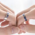 Van Gogh's Starry Star Couple Rings Personality Sigh Bridge Kiss Simple Art Drop Opening Rings for Valentine's Day Gifts. 