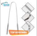 Dexam Tongue Cleaner Tongue  Scraper Stainless Steel Cleaner Bacteria Inhibiting, Non-synthetic Grip Sterilizable Tongue Cleaner For Fresh Breath. 