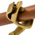 Golden Curtain Rod Bracket Adjustable Curtain Pipe Holder Wall Mount R Shape Hook. 