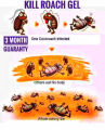 Pack of 3 Kill Roach Cockroach Killer Gel, Insecticide Efficient Anti-Roach Bait, 40 grams Roaches Killing Tube, Eliminates Cockroaches Anywhere Indoor and Outdoor Including Kitchen, Bedrooms, Washroom, Bathroom, Offices, Highly Attractive Acid Trap. 