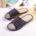 Linen Slippers Summer Household Men and Women Couple Home Wooden Floor Thick Bottom Non-Slip Indoor Slippers Women's Summer. 