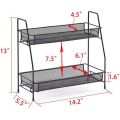 2 Tier Spice rack vegetable Stand Folding Metal Spice Rack for Kitchen Cabinet Bottle Organizer Holder for Kitchen Countertop Jars, Standing Shelf Seasoning Storage, Makeup, kitchen organizer and Bathroom Organizer. 