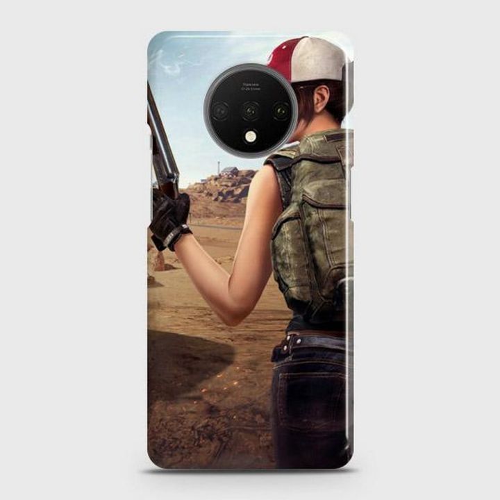 OnePlus 7T Cover Pubg Female character with Cap Hard Cover- Design 13 Case