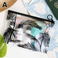 23cm*16cm Translucent Makeup Bag Waterproof Printing Leaves Pineapple Pattern Organizer Pouches Travel Bags Cosmetic Storage Bag. 