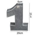 Number Cake Baking Mold Silver Tin (1). 