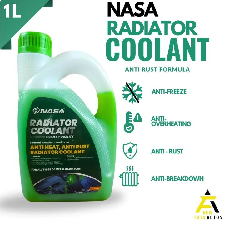 NASA Radiator Coolant Green 1 L – Anti‑Freeze, Anti‑Rust, Premium OAT ...