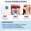 EELHOE 50g Tongue Cleaning Gel with Brush Oral Care Removal Odor Health Fresh Breath Dental Hygiene Care Coating Cleaning Kit. 