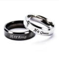 Customize Single Name Ring With Gift Box (Pack Of 2 Rings) Black and White Color. 