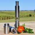stainless steel portable manual spice grinder. 