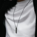 Black Stainless Steel Bar Locket / Pendant / Necklace For Men / Boys Neck. 