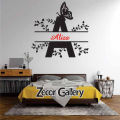 Style Candy Floral Customized Name Wall Sticker for Bedroom Girls Kids Living Area. 