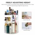 360 Degree Rotating Makeup Storage Rack Height Adjustable Cosmetics Organizer Assembly Skin Care Holder Bathroom Display Case. 