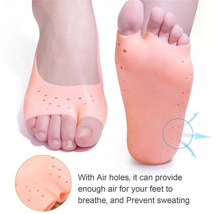 Soft Silicone Moisturizing Gel Socks For Foot Care Protector Relieve Dry Cracked Peeling Heels Shoes Insole Pedicure