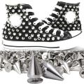 Wholesale Silver Rivets Cone Studs for Clothes Metal Spikes Double Cap Rivet Stud Round Nail DIY Shoes Bags Clothing Accessories. 