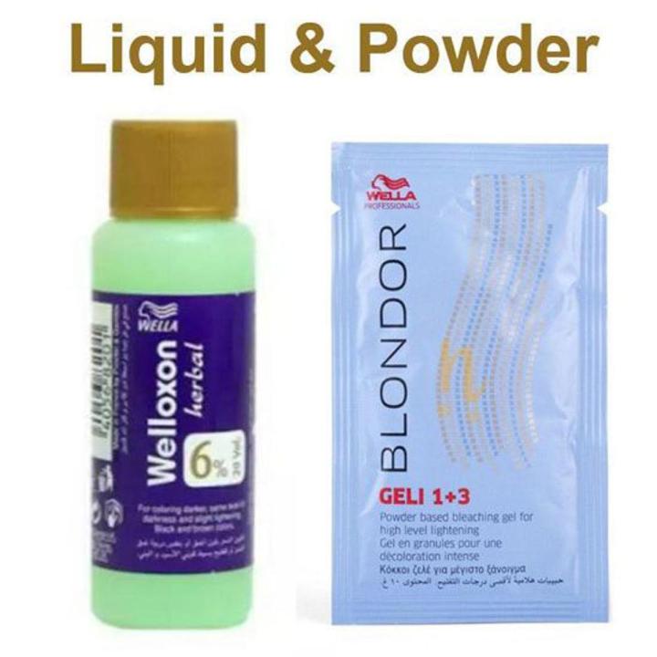 Wella - Multi Blonde Blonder powder and wellaxon herbal developer pack bleach kit combo