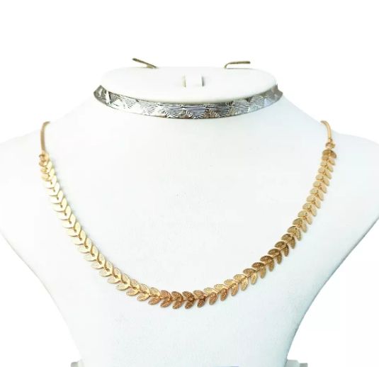 Best Qualtiy Golden Leaf Chain Fish bone chain Design For Girls And Womens