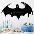 Custom Name Wall Sticker Personalised Baby Boys Name Wall Decal Cartoon Anime Bat Carved Vinyl Wall Decor Home Decor B442. 