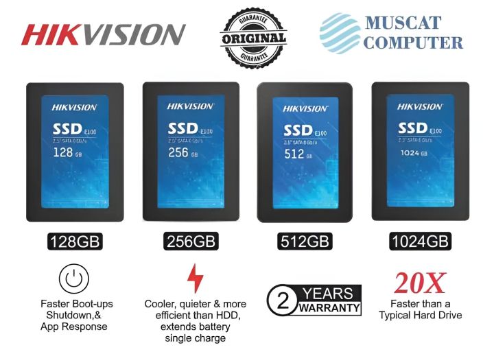 Hikvision 128GB - 256GB  SATA SSD 2.5