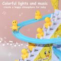 Duck Slide Toy Set, Funny Automatic Stair-Climbing Ducklings Cartoon Race Track Set Little Lovely Duck Slide Toy Escalator Toy with Lights and Music (3 sliding ducks). 