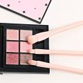 Retractable Makeup Brush Set Portable 4 In 1 Makeup Brush Beauty Accessories--skin color. 