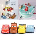4/6pcs McQueen Car Birthday Cake Decoration Figure Cake Topper Flag Cupcake Topper Car doll gift. 