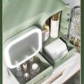 Makeup Organizer Storage Box With Mirror, Skincare Cosmetic Organizer Large. 