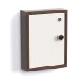 Wood Wall Mount Key Holder Key Box Cabinet, Key Holder with Locker Upto 18 Keys for Living Room Home Furniture (Wenge & White). 