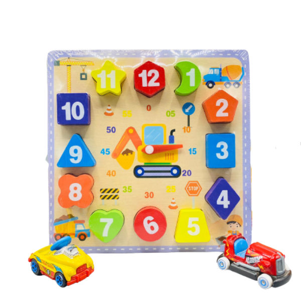 Sample Movable Clock Colorful Digital 12 Movable Blocks Non-Toxic Wooden Clock Toy for Kids ...