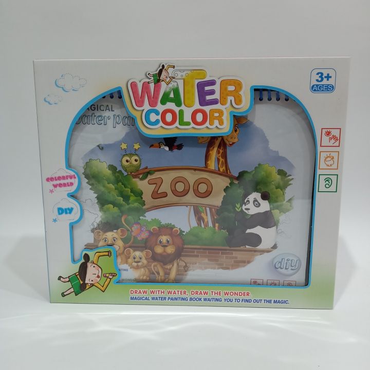 Magical Water Color Painting Book Zoo for Kids Educational Toy and Learning