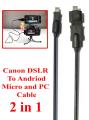 2 in 1 For Mobile Andriod Micro And PC Canon DSLR Camera Data Cable Also Works With MP3 MP4 V3 550D 500D 600D 650D 700D 750D 760D 77D 800D 70D 60D 50D 5D 7D 6D 80D 7MKII 1000D 1200D 1100D 1200D 1300D 4000D 1500D 3000D. 