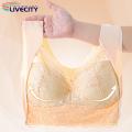 Wireless Bra Comfortable Lace Plus Size Seamless Push Up Padded Sports Bra for Women Anti-snagging Breathable Underwear Breast Support Bra. 
