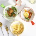 Techmanistan Random Color - Fruit Print Bowl, Koreaan Tableware Cute Ceramic Bowl With Handle, Microwave Heating Bowl Instant Noodle Bowl. 